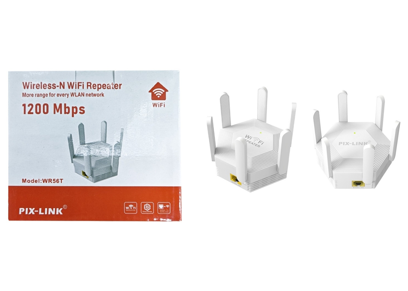 Bilişim Burada PL-8260 2-4GHz 300Mbps 1xWAN LAN Port 6 Anten Repeater AP Kablosuz Menzil Genişletici